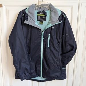 TRESPASS Navy/Teal Womens Waterproof Jacket Size: L